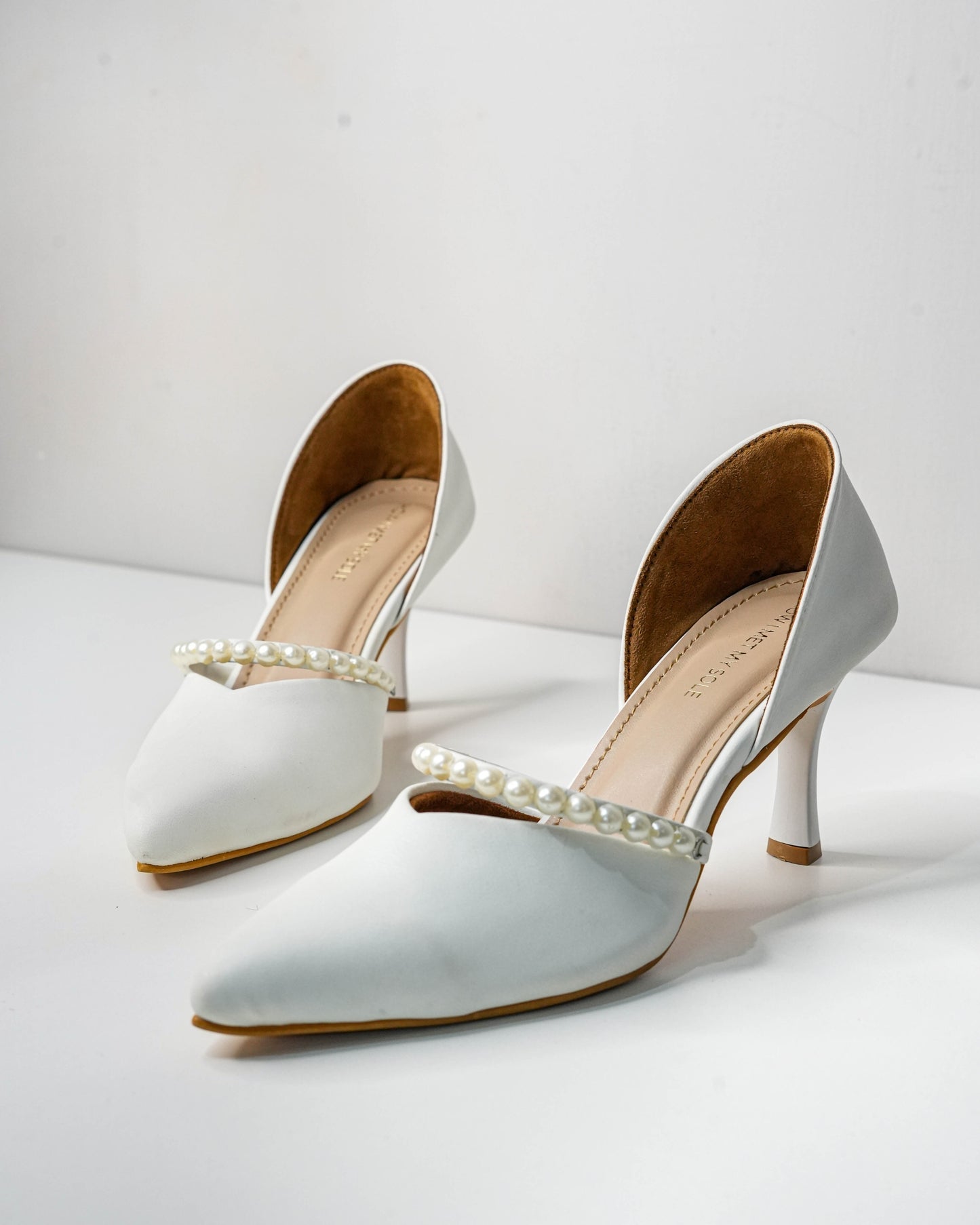 Blaire White Pearl Heel - Front