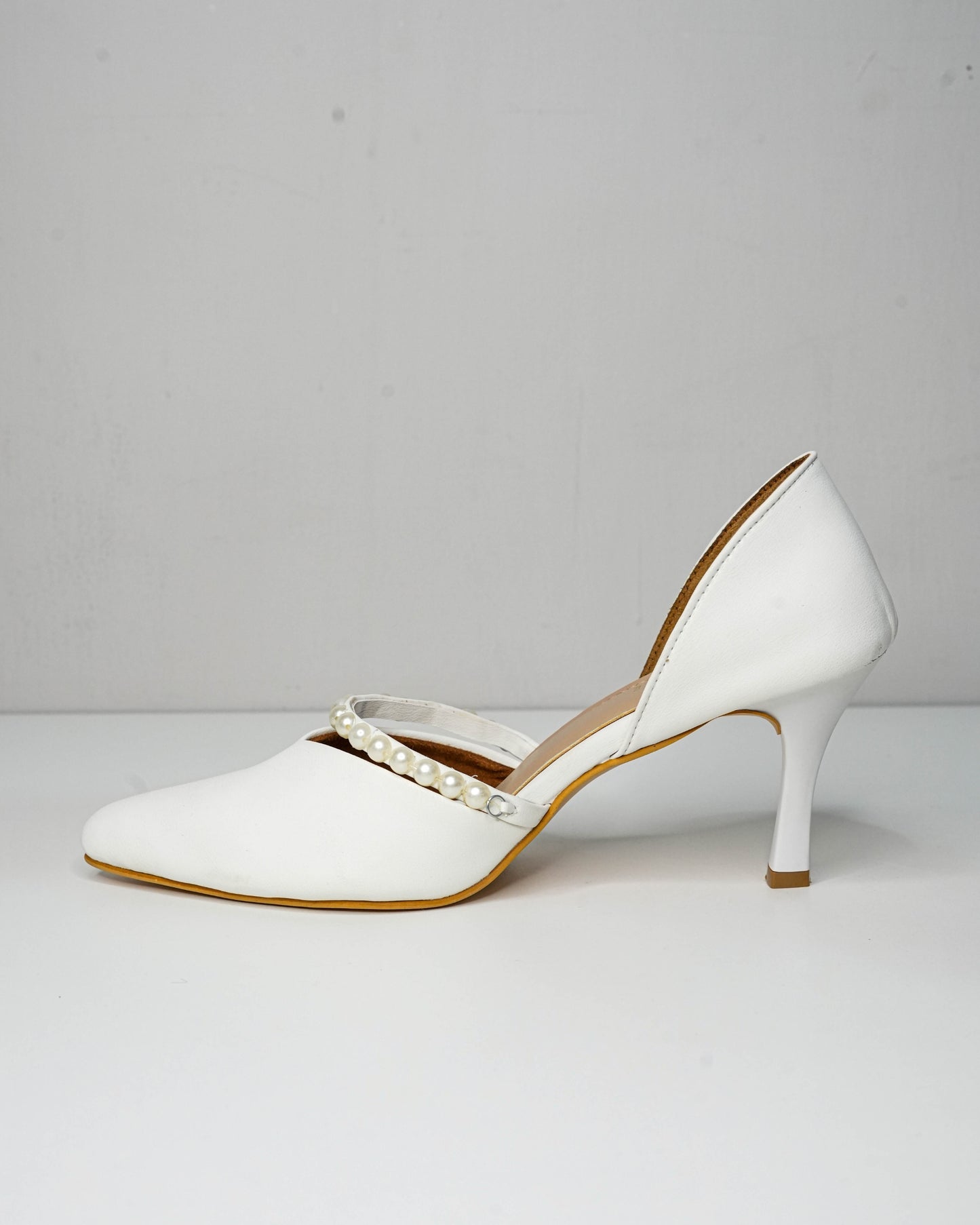 Blaire White Pearl Heel - Side 1