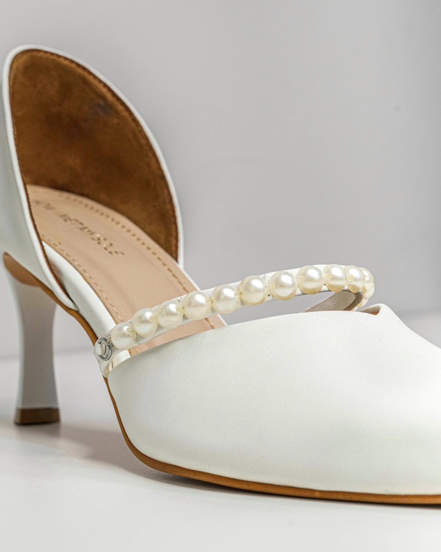 Blaire White Pearl Heel - Side 2 Close-up