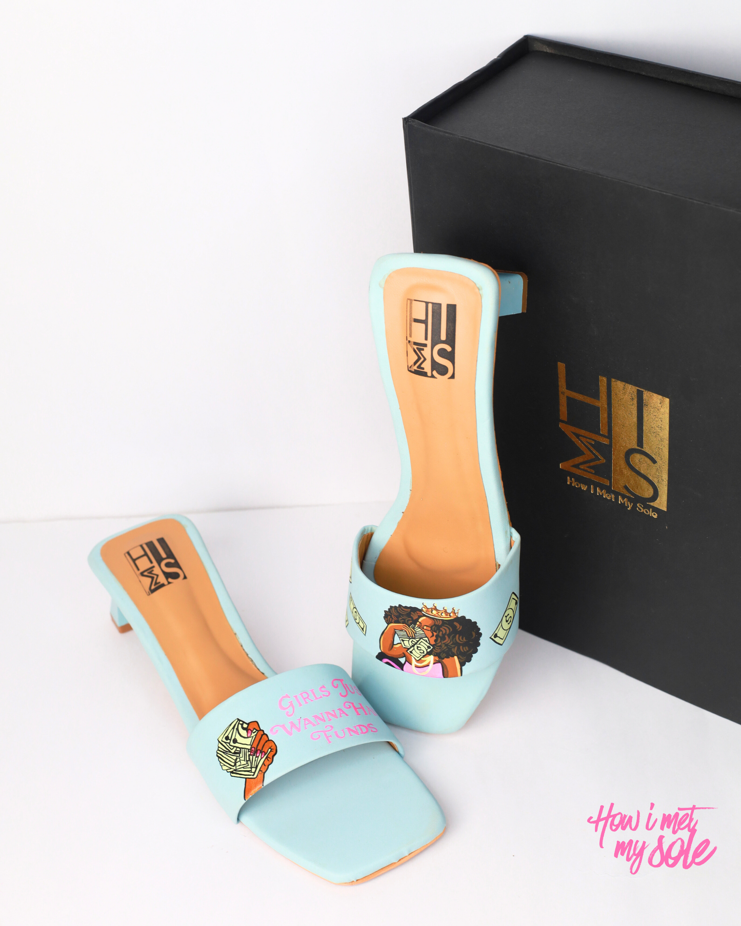 Hand-Painted CEO,OO,OO Open Toe Heels - With Box