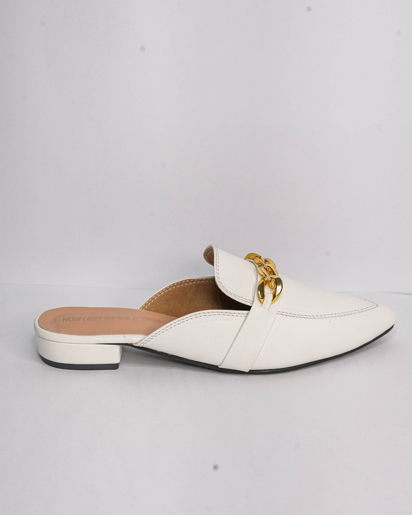 Donna White Mules Shoes - Side 1