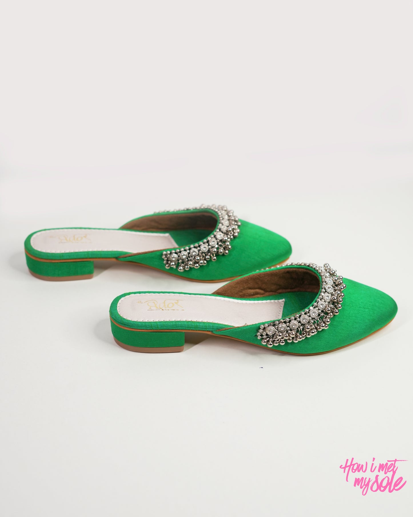 'Masakali Green Mules' - Sides Pair