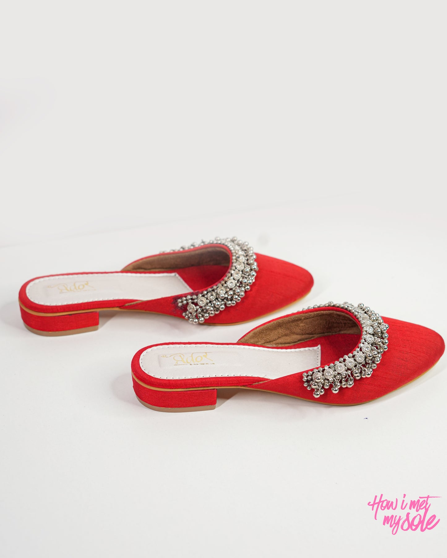 'Masakali Red Mules' - Sides Pair