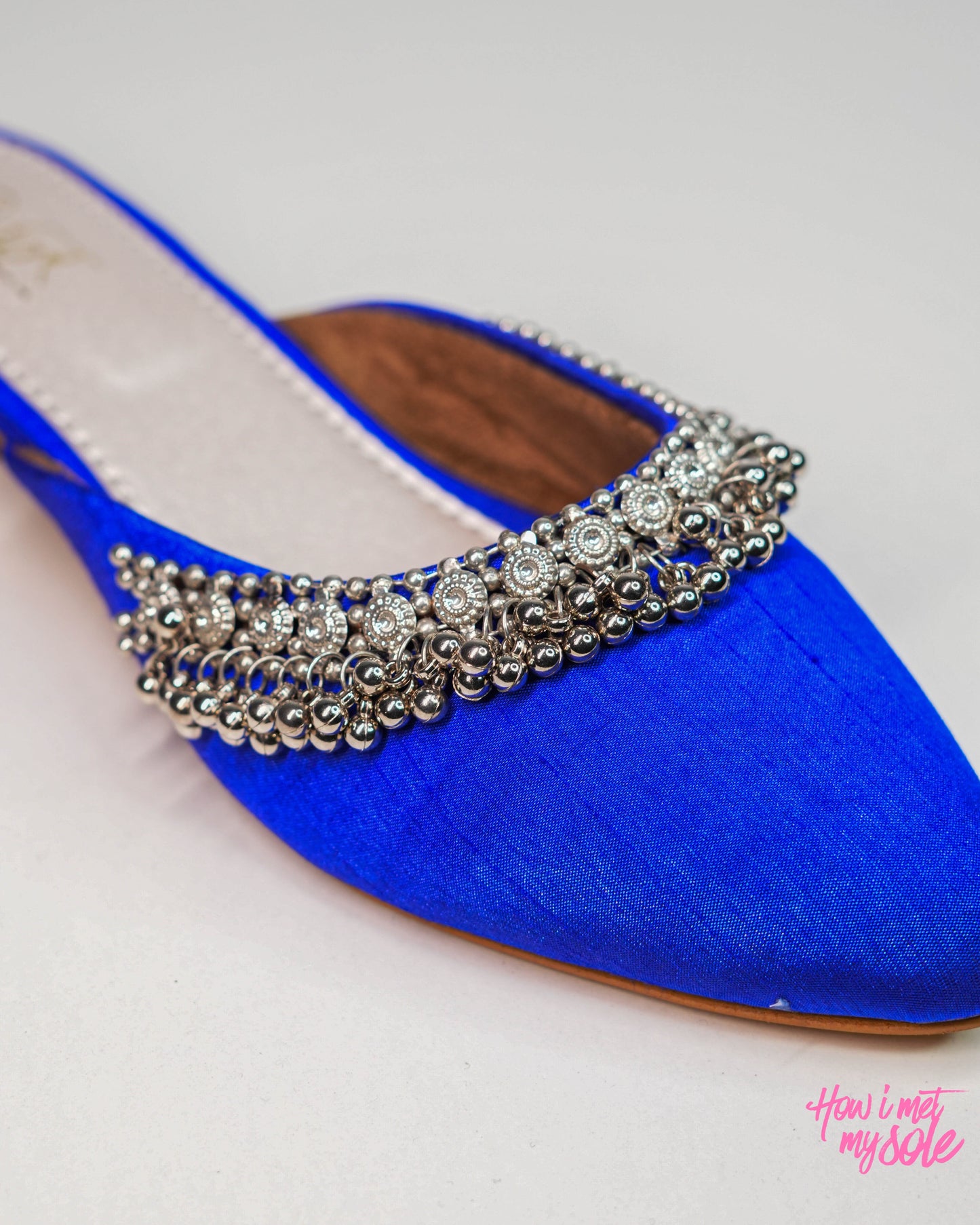 'Masakali Royal Blue Mules' - Top