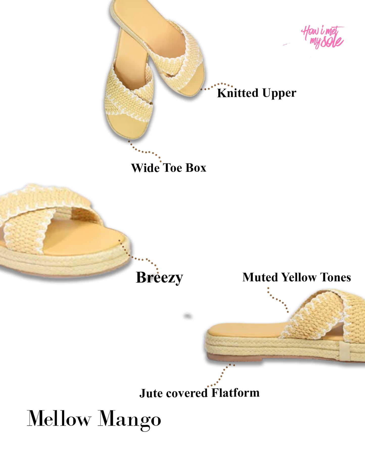 Mellow Mango Broad Feet Slider Easy Slip On Flat - Detail