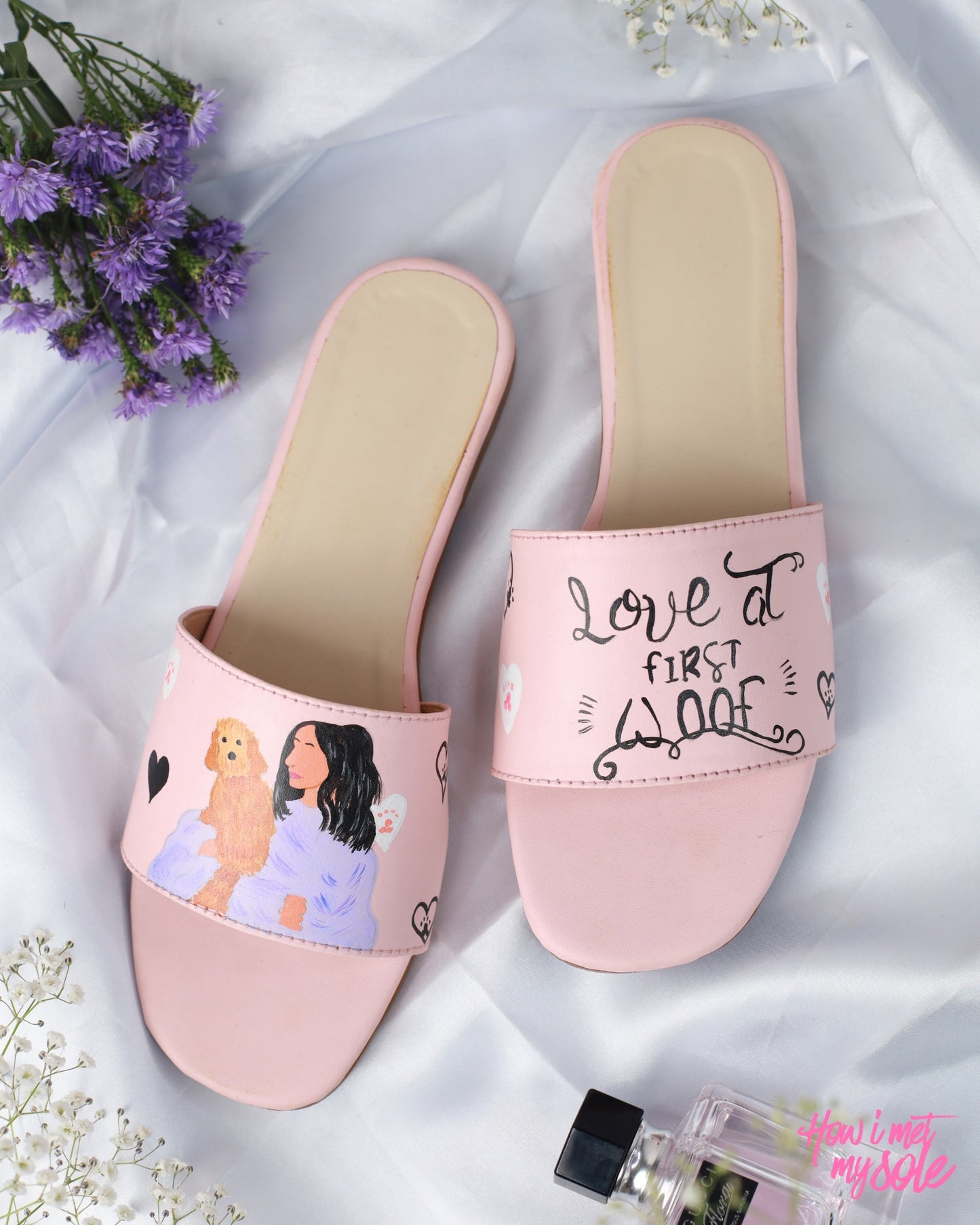 Hand-Painted Pawfect Woof Slides - Top