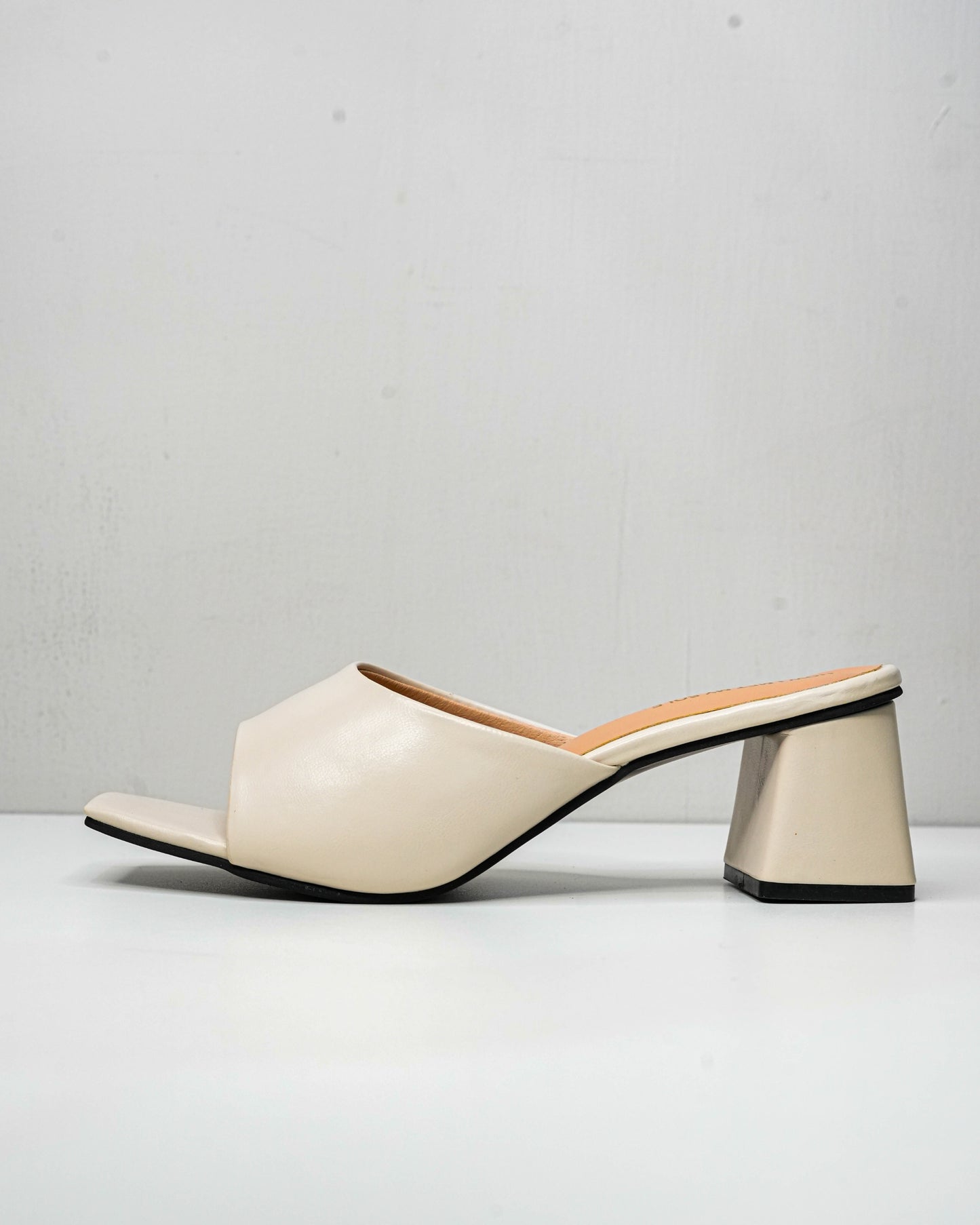 Serena Off-White Open Toe Heels - Side