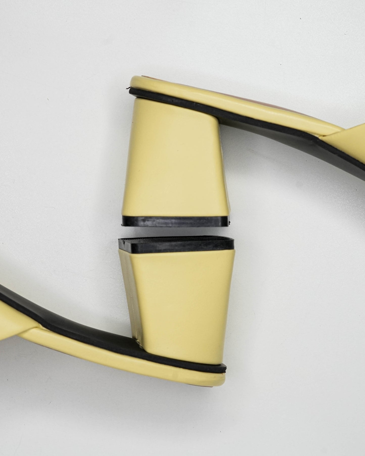 Serena Pastel Yellow Open Toe Heels - Showing Heels