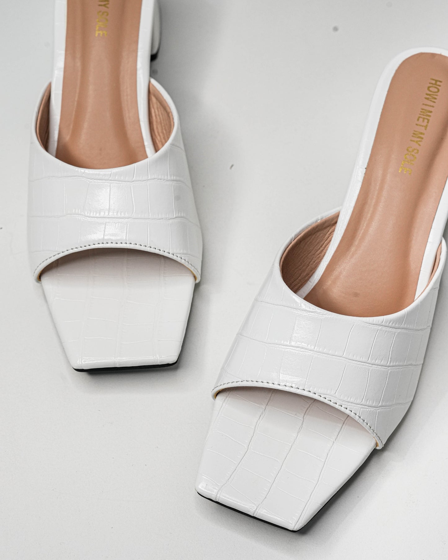 Serena White Open Toe Heels - top