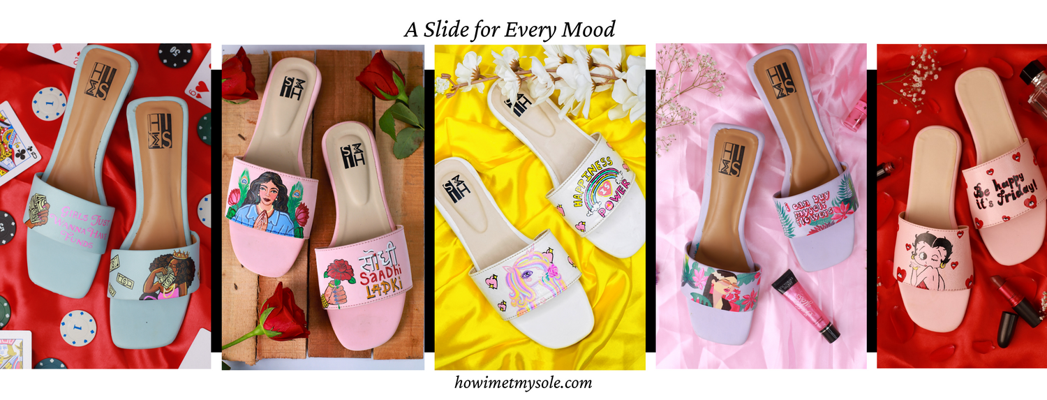 A Slide for Every Mood - Hand Painted Slides/Slippers Banner Desktop