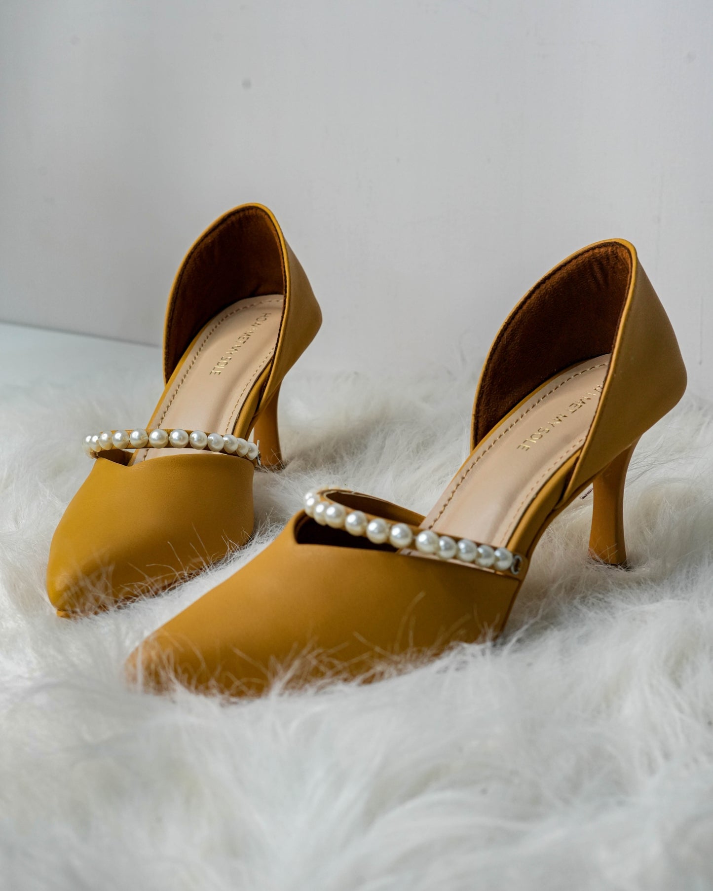 Blaire Ochre Pearl Heels - Front 