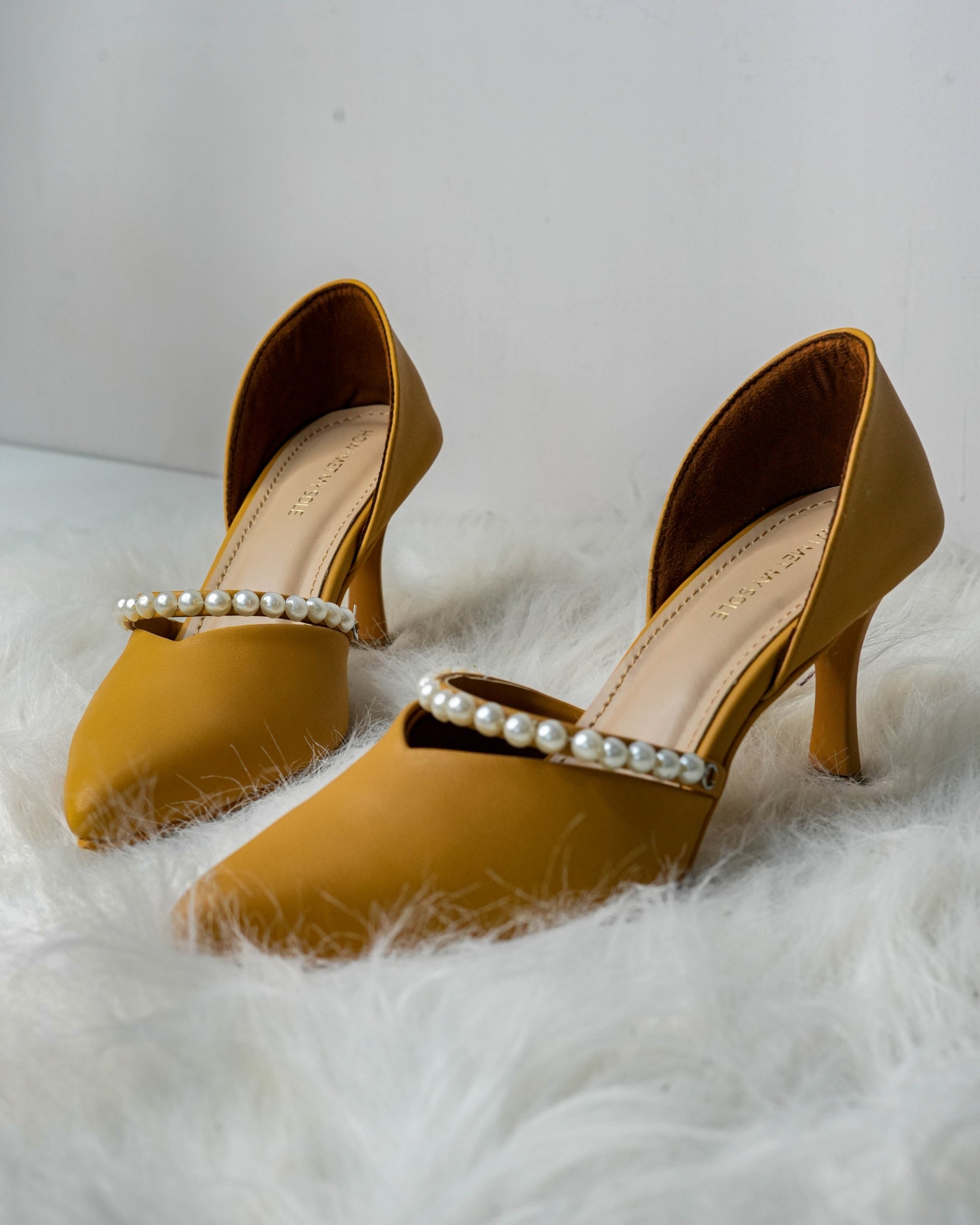 Blaire Ochre Pearl Heels - Front 