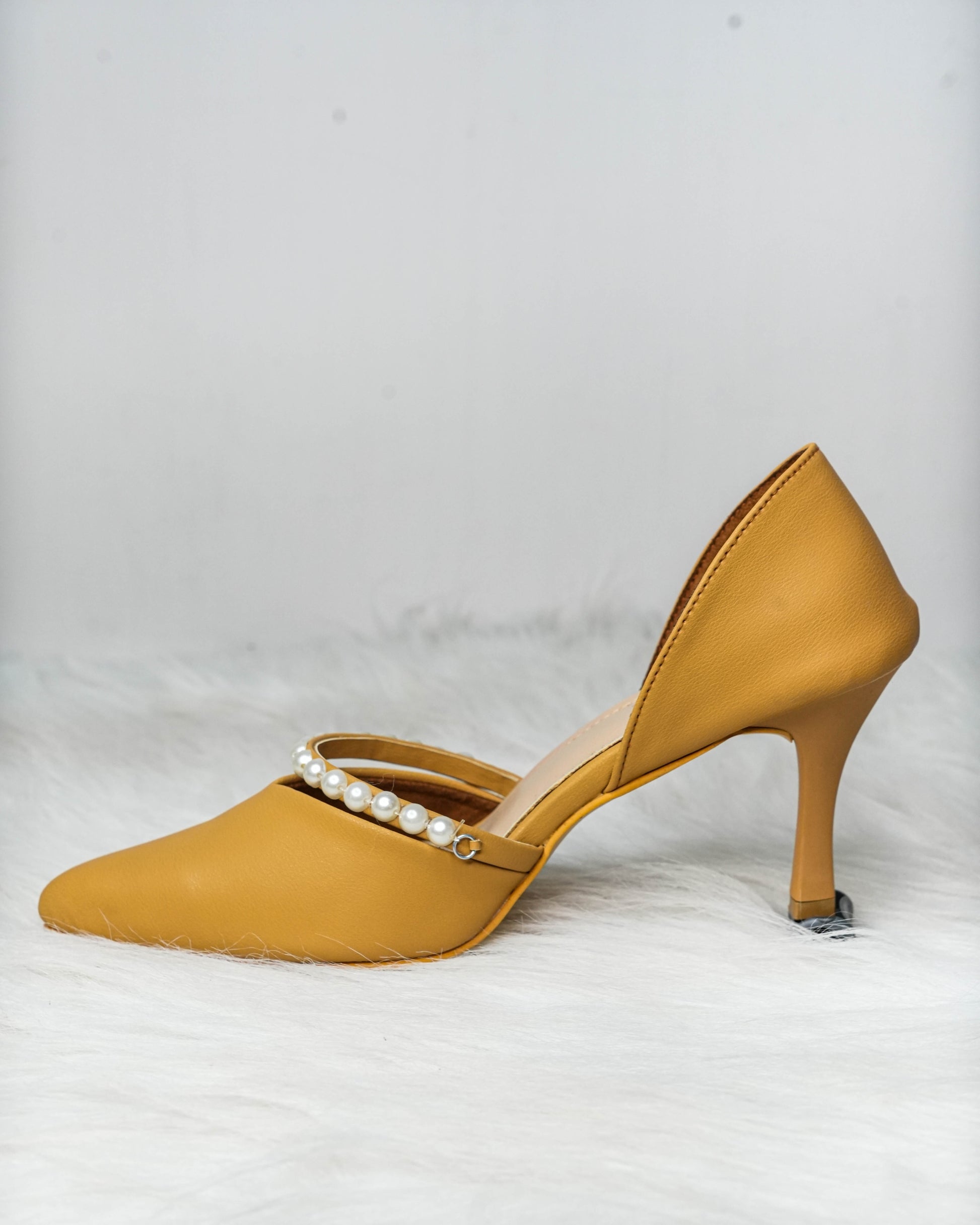 Blaire Ochre Pearl Heels - Side 1