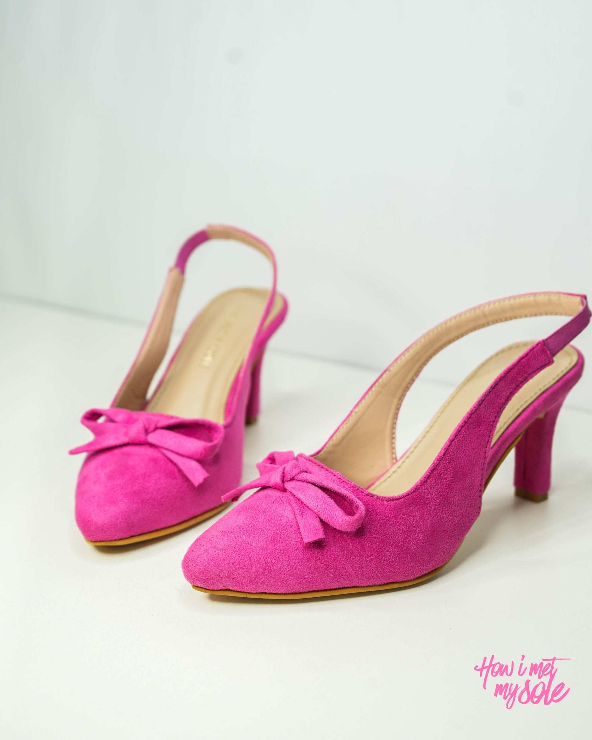 Bowtini Hot Pink Bow Heels / Sandals -  Front