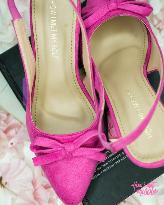 Bowtini Hot Pink Bow Heels / Sandals -  Top 