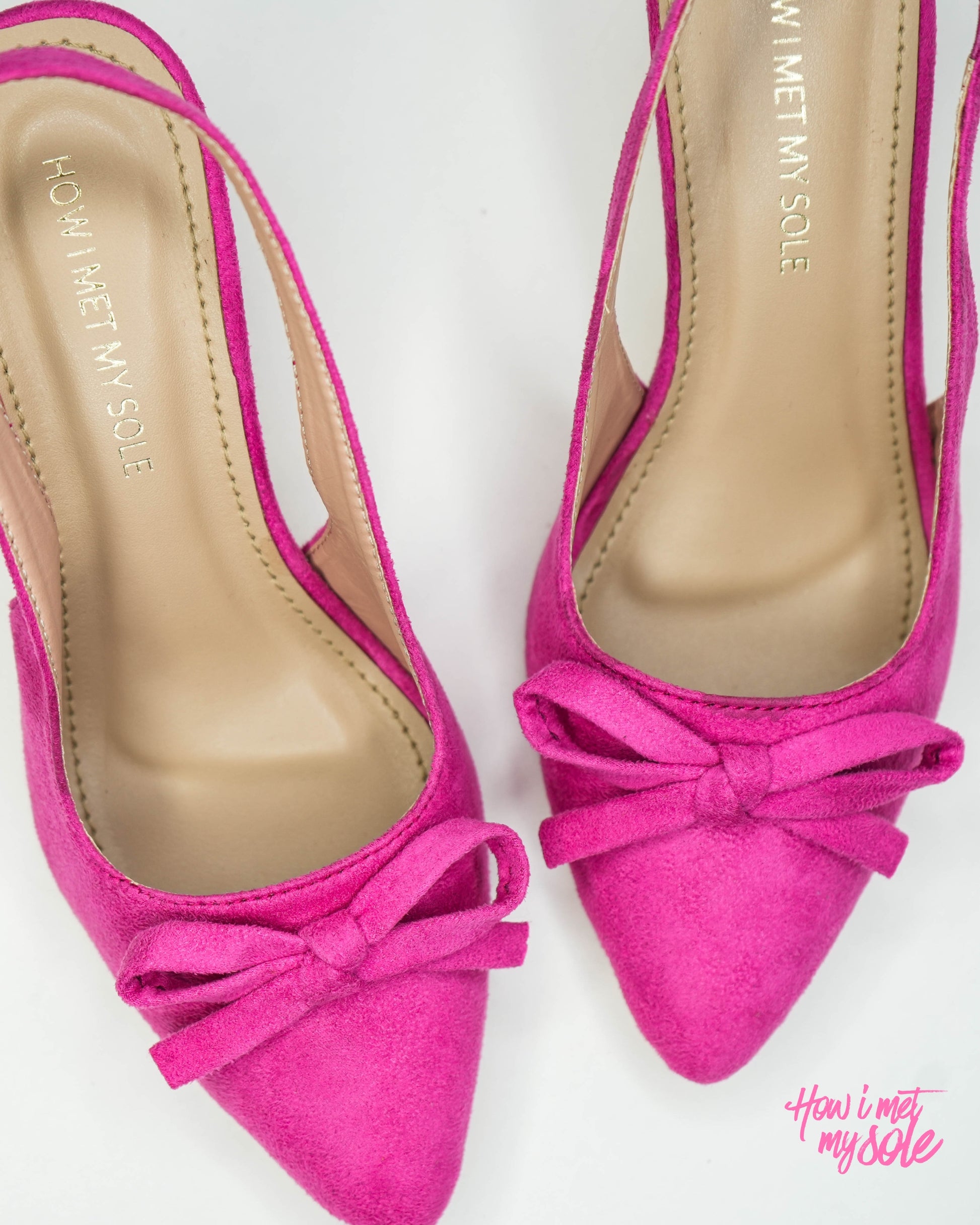 Bowtini Hot Pink Bow Heels / Sandals -  Top Close Up