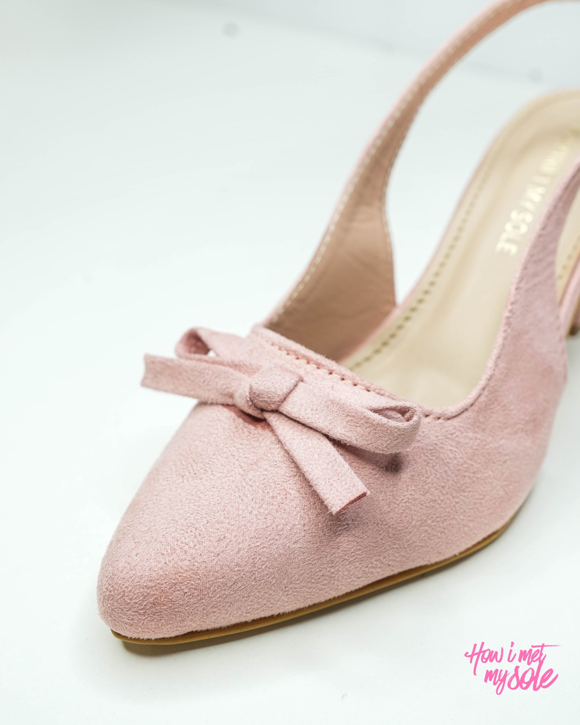 Bowtini Nude Baby Pink Bow Heels / Sandals -  Front 1