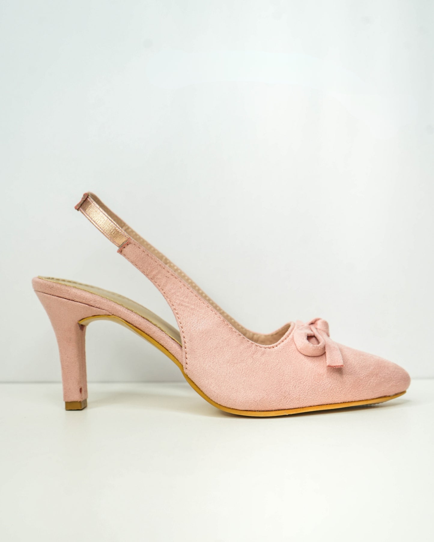 Bowtini Nude Baby Pink Bow Heels / Sandals -  Side 1