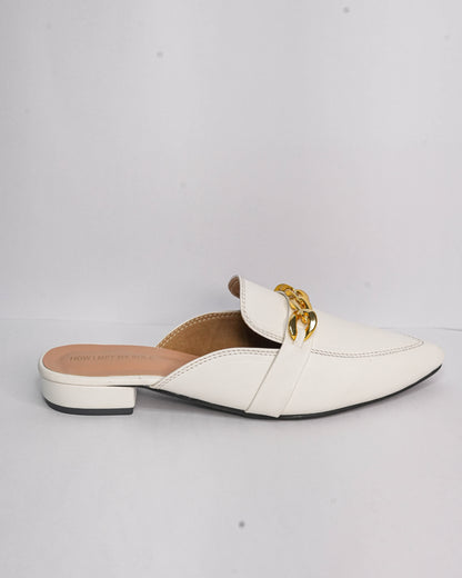 Donna White Mules - Side 1