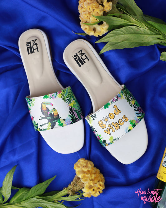 Hand-Painted Good Vibes Slides - Top