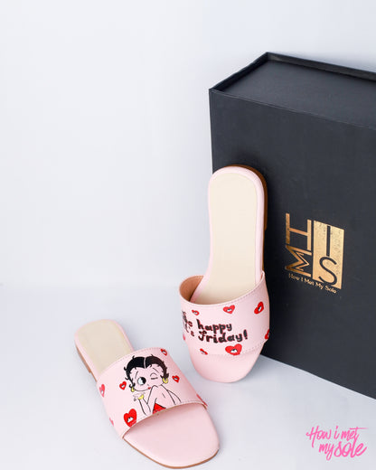 Hand-painted Betty Boop Slides - With Box