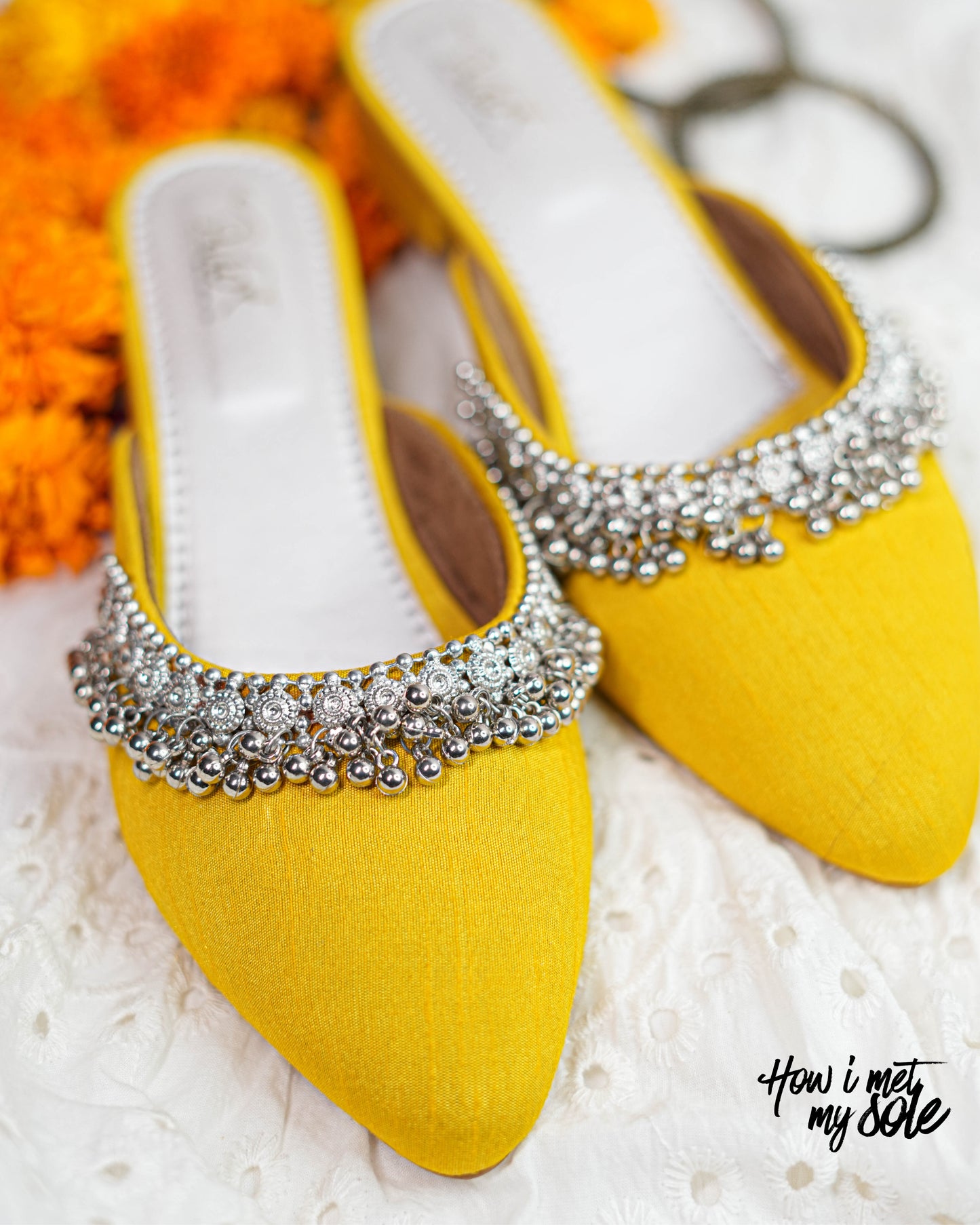 'Masakali Yellow Mules' - Front Pair