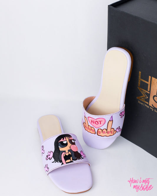 Hand-Painted Not Your Babe Slides - With Box