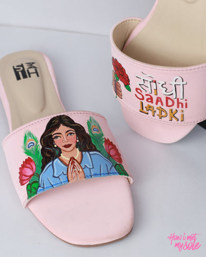 Hand-Painted Seedhi Shadi Ladki Slides - CloseUp