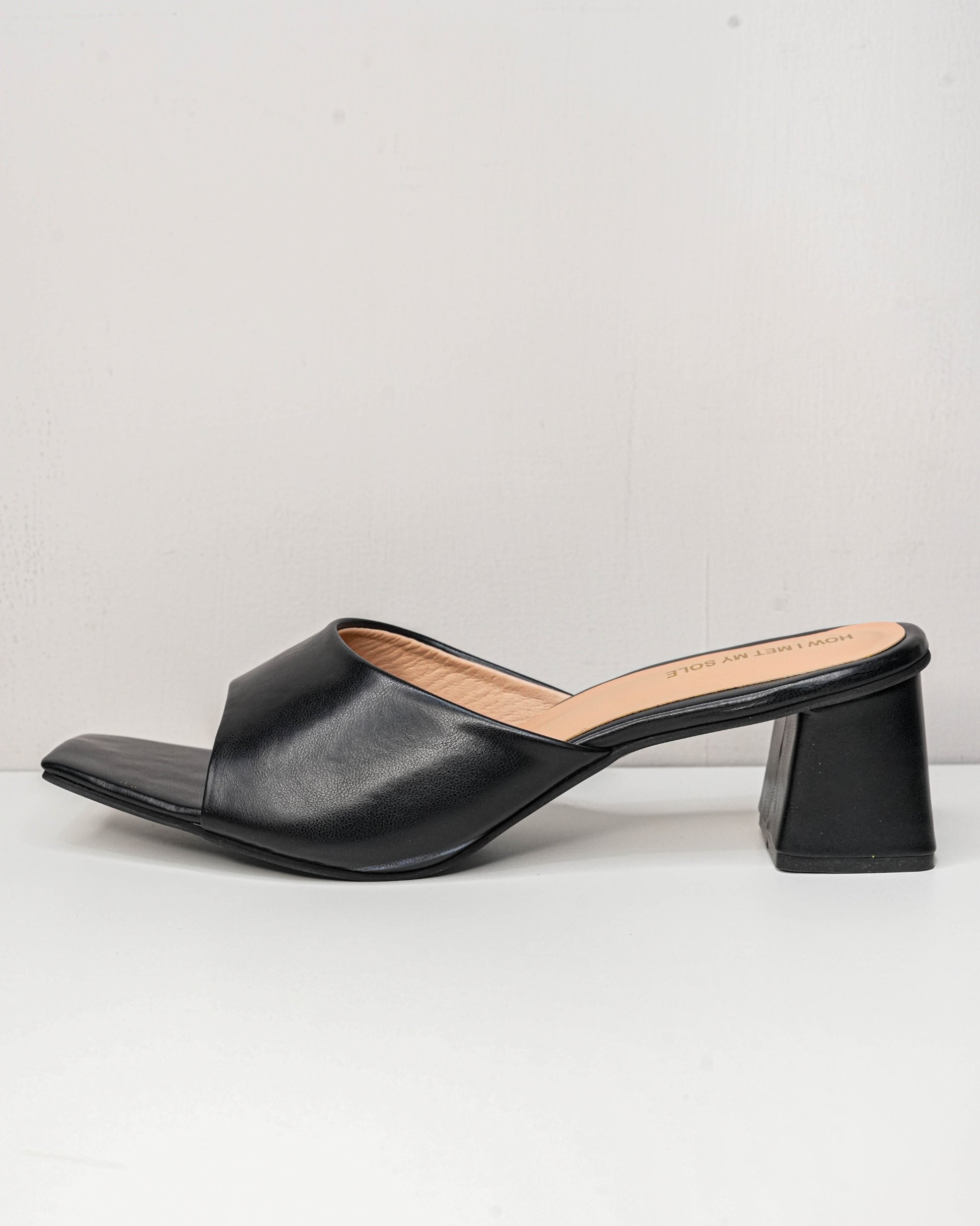 Serena Black Open Toe Heels - Side 1