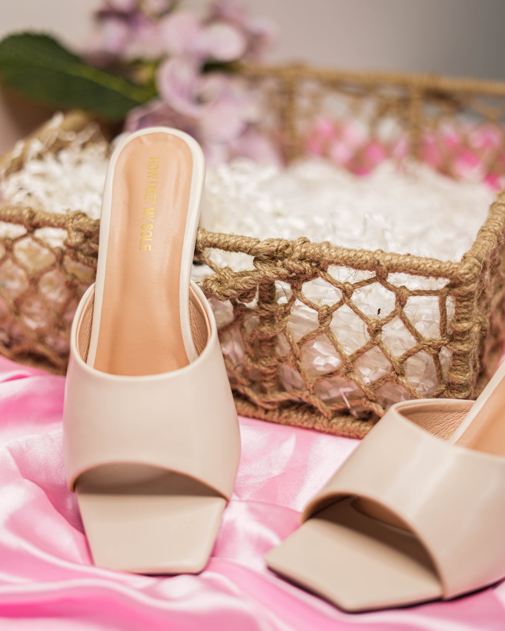 Serena: Off-White Open Toe Heel