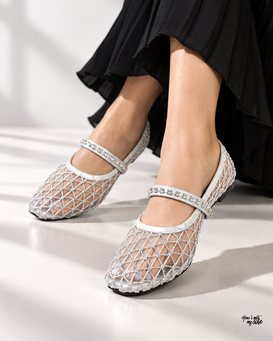 'Sindrella' Silver Ballerina - In Feet Front Side